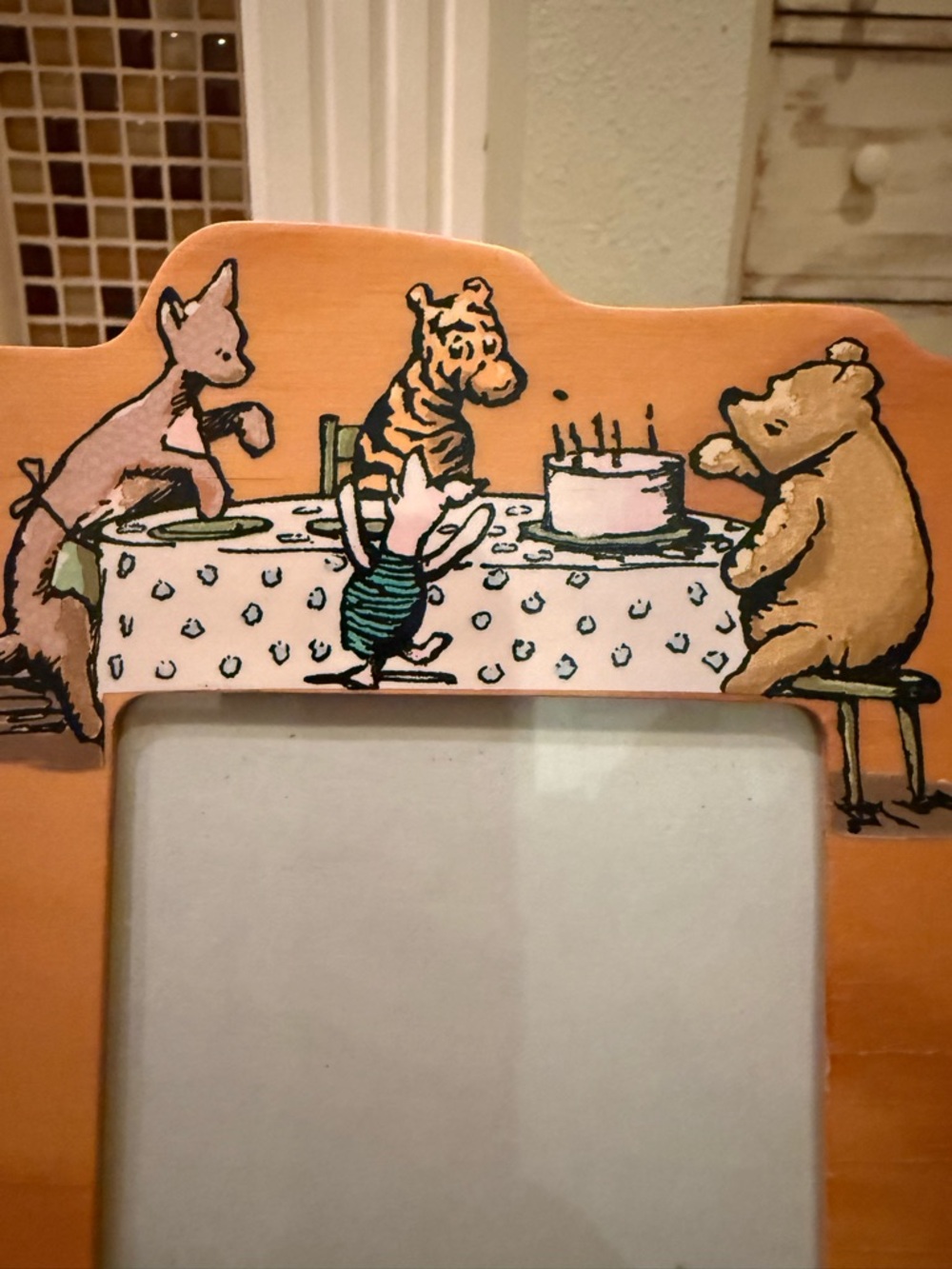 Vintage Winnie The Pooh And Friends Wooden Photo Picture Frame My First Birthday - Picture 2 of 5